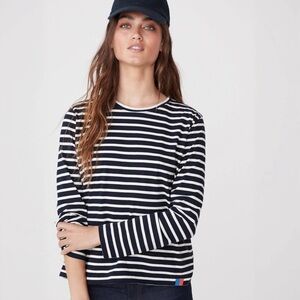 Kule navy & white stripe long sleeve tee shirt | The Modern Long - Medium